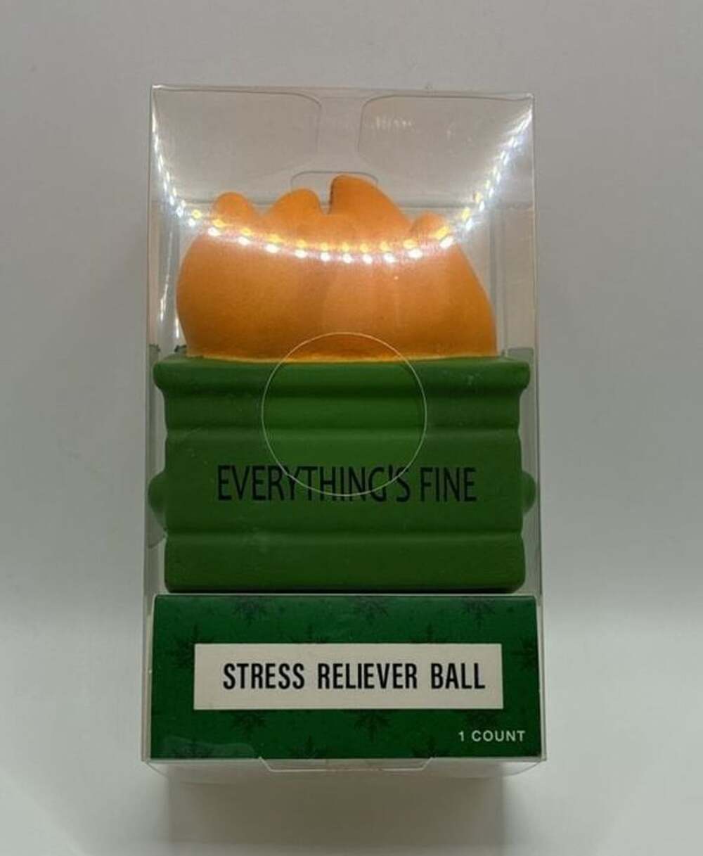 Festive Voice Dumpster Fire Stress Reliever Ball Green Orange